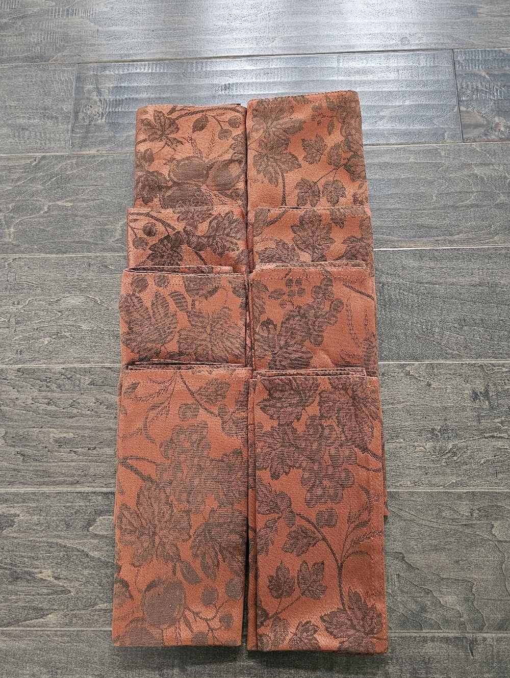 Rare & Vintage Lauren Ralph Lauren Campbell Jacquard Rust Copper Napkins (8)